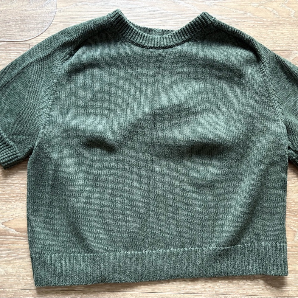 Abercrombie & Fitch Green Crewneck Short Sleeve Sweater
